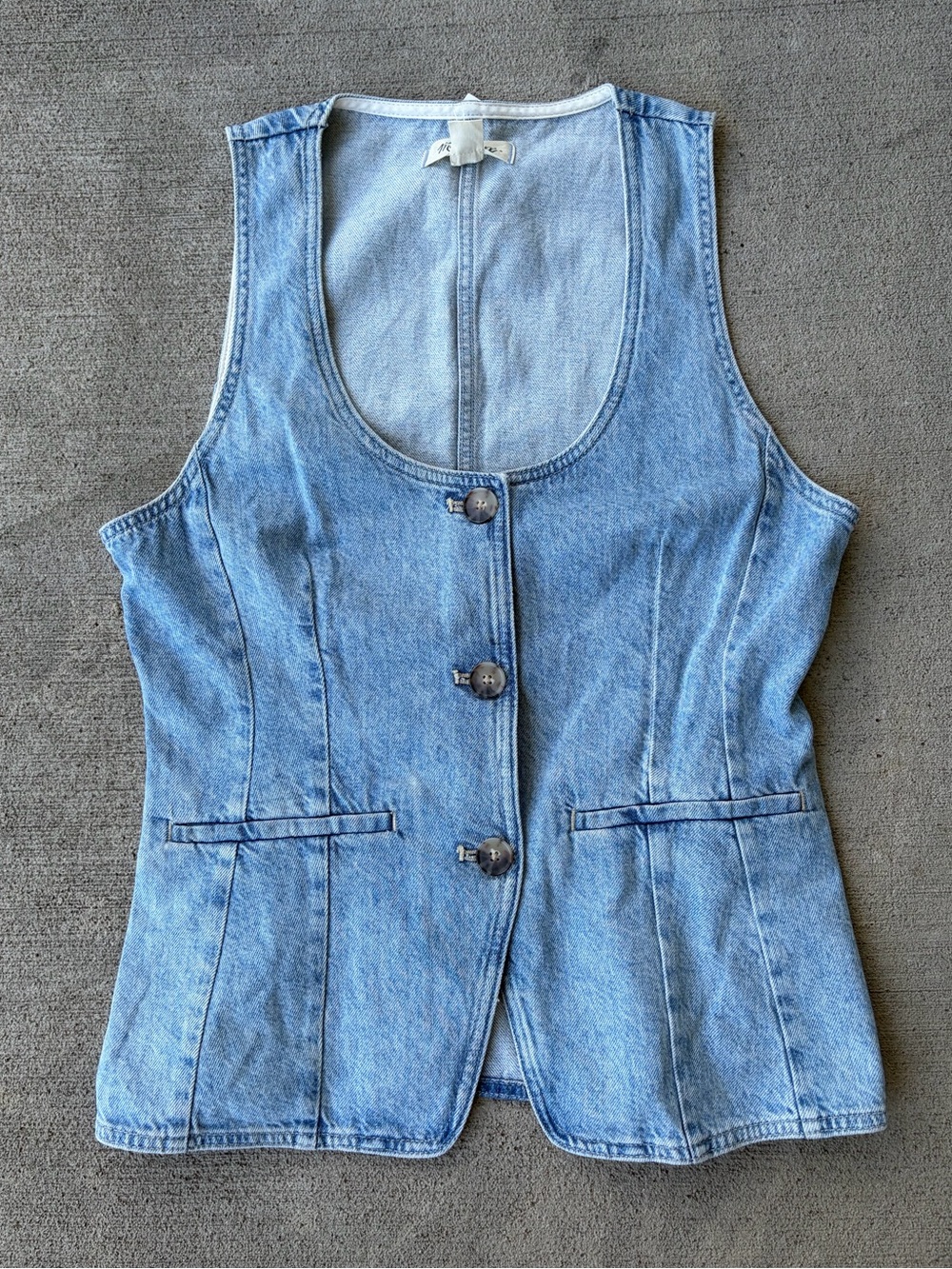 Madewell Denim scoop neck cutaway denim vest in edmonson wash super stretch NWT - Picture 5 of 7